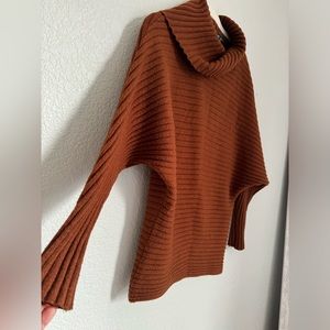 Faith & Zoe Cowl Neck Brown Sweater